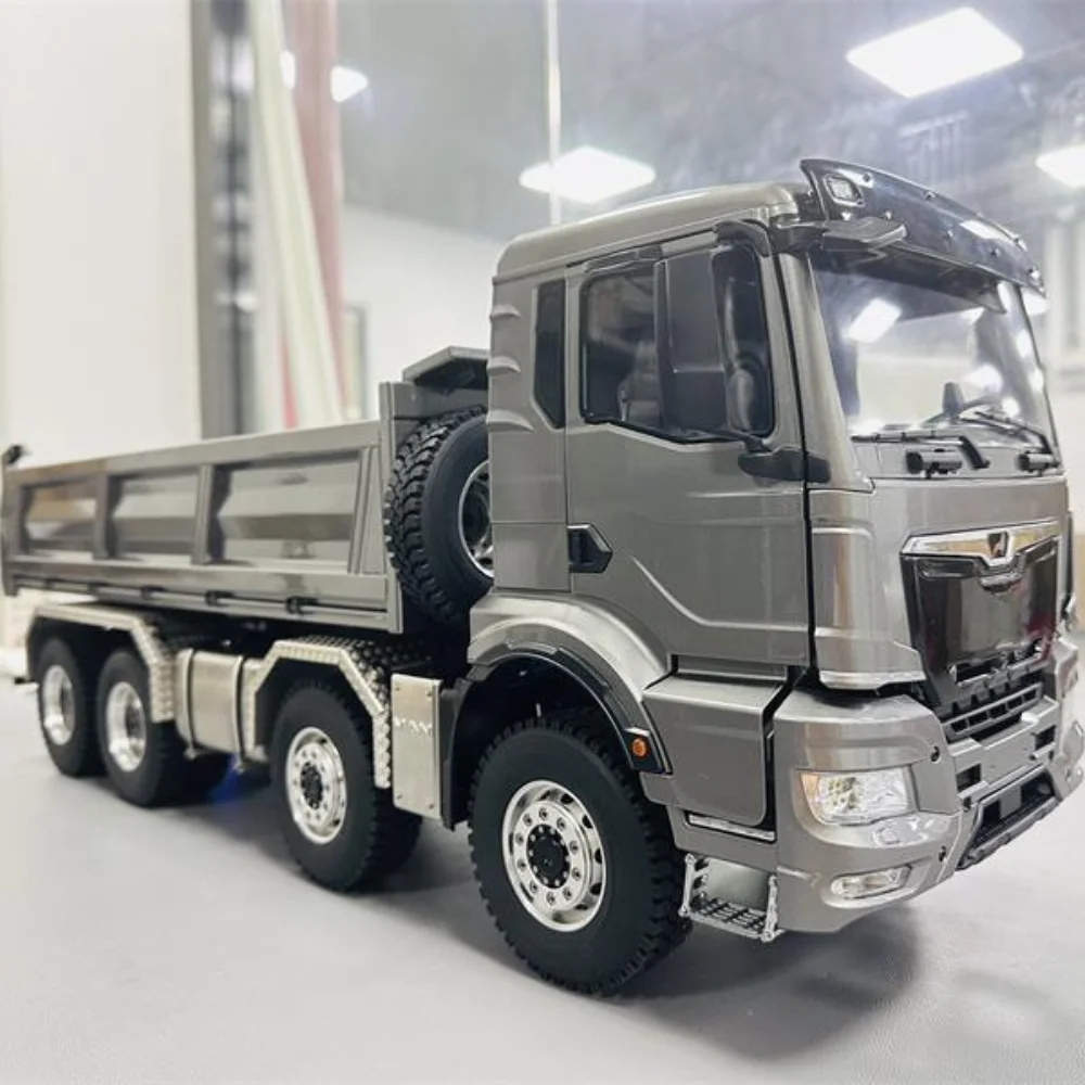 8x8 RC Truck 1/14 RC Dump Truck Metal Cab Hydraulic Radio Control with Light and Sound System Remote Control Car Toys for Boys