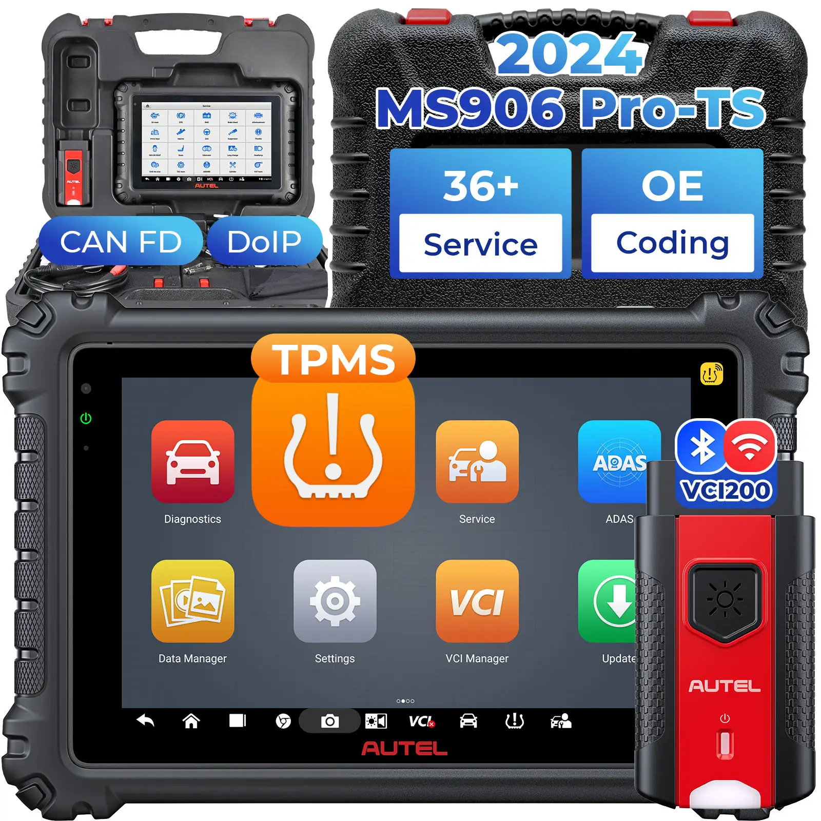 2024 Autel Maxysis Ms906 Pro-ts 906 BT Ms908s Ms906ts Ms906pro-ts OBD2 Automotriz Box Vehicle Diagnosis Machine Diagnostic Tool