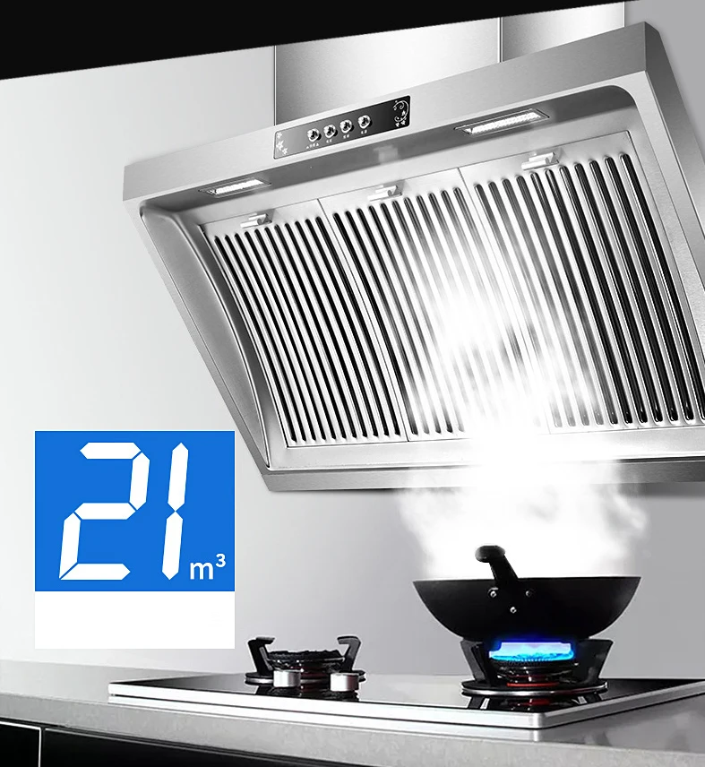 Вытяжка с боковым всасыванием Campana Extractóra Para Cocina 90 см Вытяжка из нержавеющей стали Бытовая кухонная вытяжка