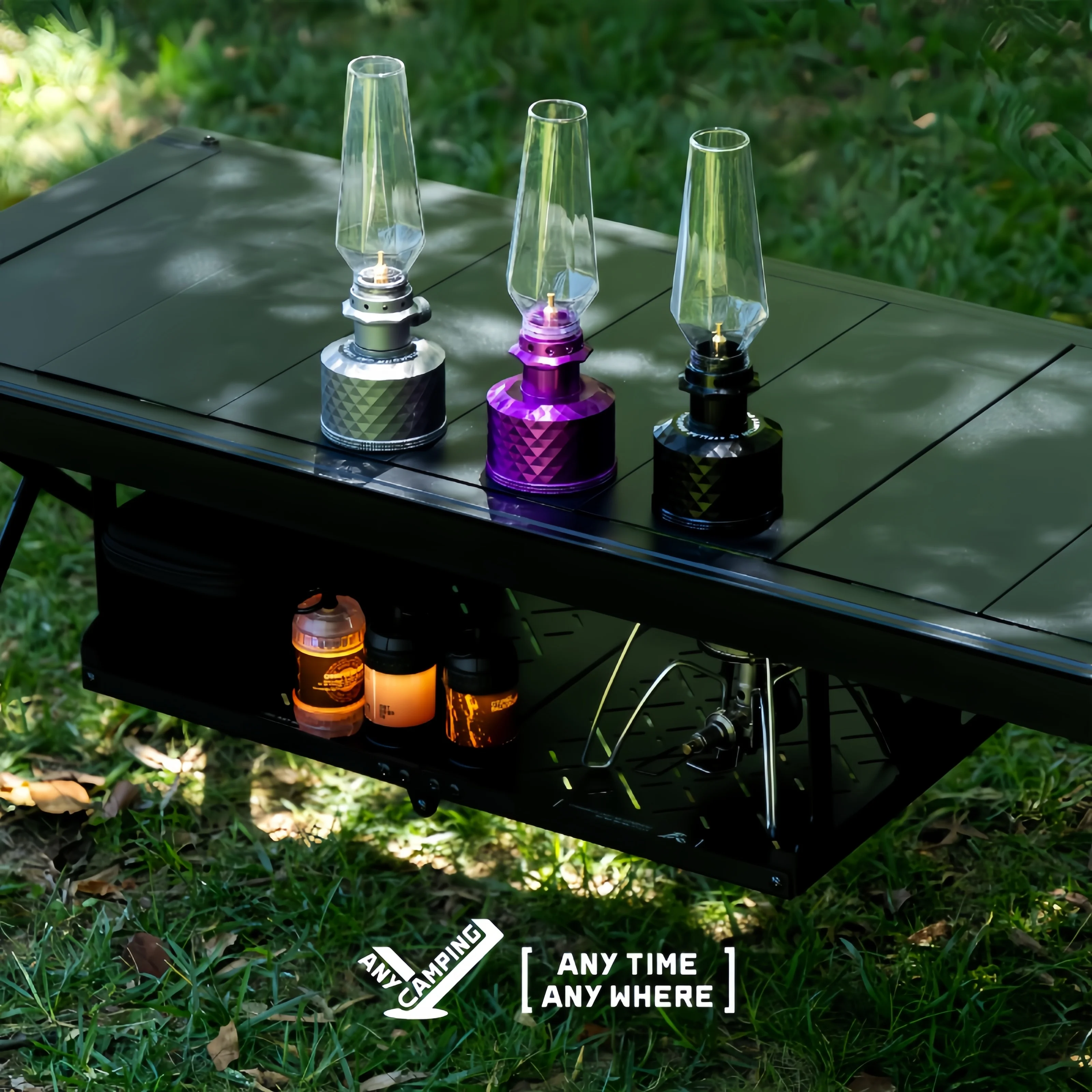 Outdoor IGT Table Drop-in Storage Shelf, Modular Camping Table Drop-in Extension Rack for Camping Kitchen