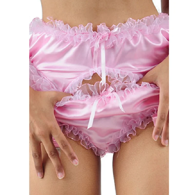 2023 heiß verkaufte Sissy Unterwäsche aus hochwertigem Hochglanz Satin Oberfläche Cosplay elastische Taille kann Unterwäsche