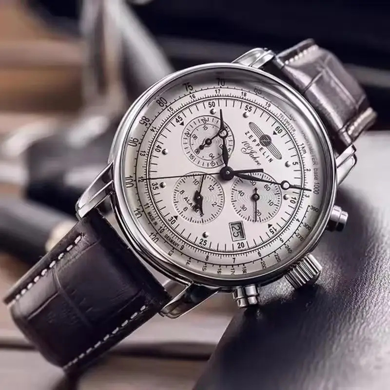 

New Zeppelin Airship Automatic Mens Watch Leather Case Band Fashion Business Casual