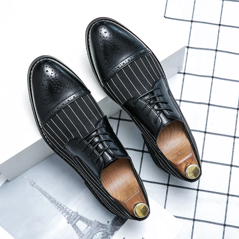 

Роскошные брендовые мужские кожаные повседневные туфли, простые черные высококачественные банкетные модельные туфли, повседневная мужская деловая рабочая обувь, нескользящая обувь