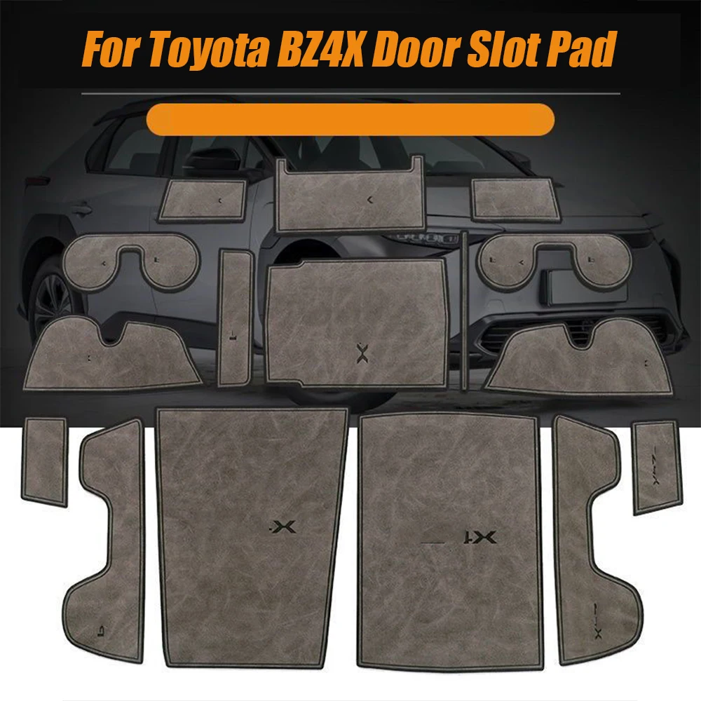 

Leather Door Groove Pad For Toyota BZ4X 2022 Accessories Car Anti-Slip Cortex Gate Slot Mat Cup Holder Water Coaster Storage