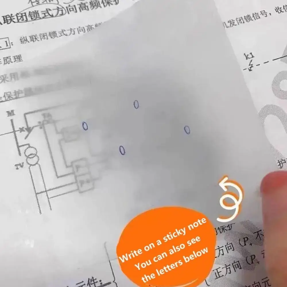 50 Sheets Reusable 50 Sheets Sticky Notes Transparent Waterproof Bookmark Marker Paper Sticker