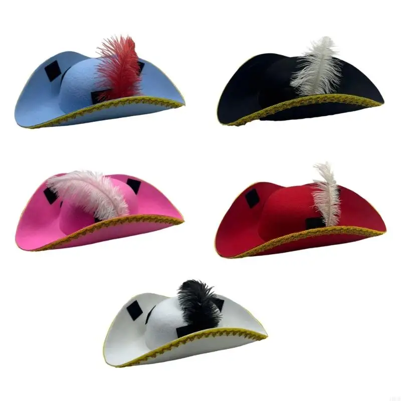 Cosplay fedoras pirate caps piuma for kids Halloween party finge gioca a caccia per il tesoro per bambini