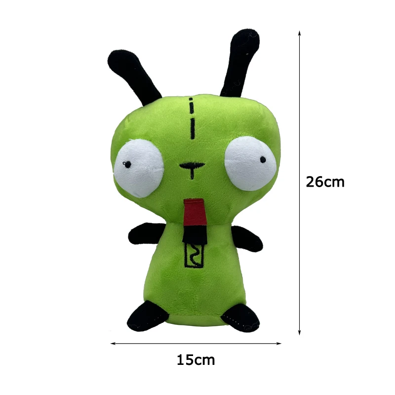 26CM New Alien Invader Zim 3D Eyes Robot Gir Cute Stuffed Plush Green Kawaii Plush Toys Doll Room Decor Xmas Gifts For Kids