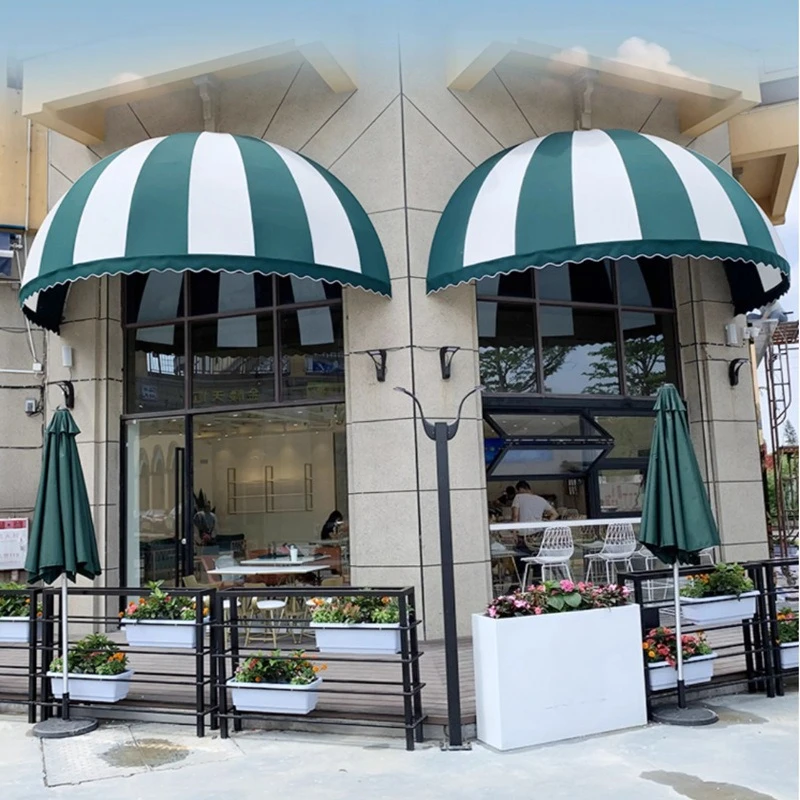 

Door decoration fixed trapezoidal awning shop folding semicircular watermelon awning window awning