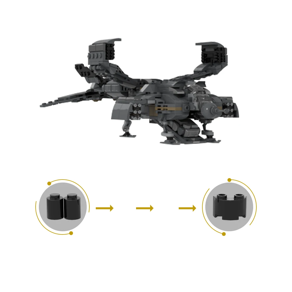 Gobricks MOC  UD-4L Dropship Landing Type Micro Aliens Series PART I Model Aliens Building Block Set Toys For Gift Collect