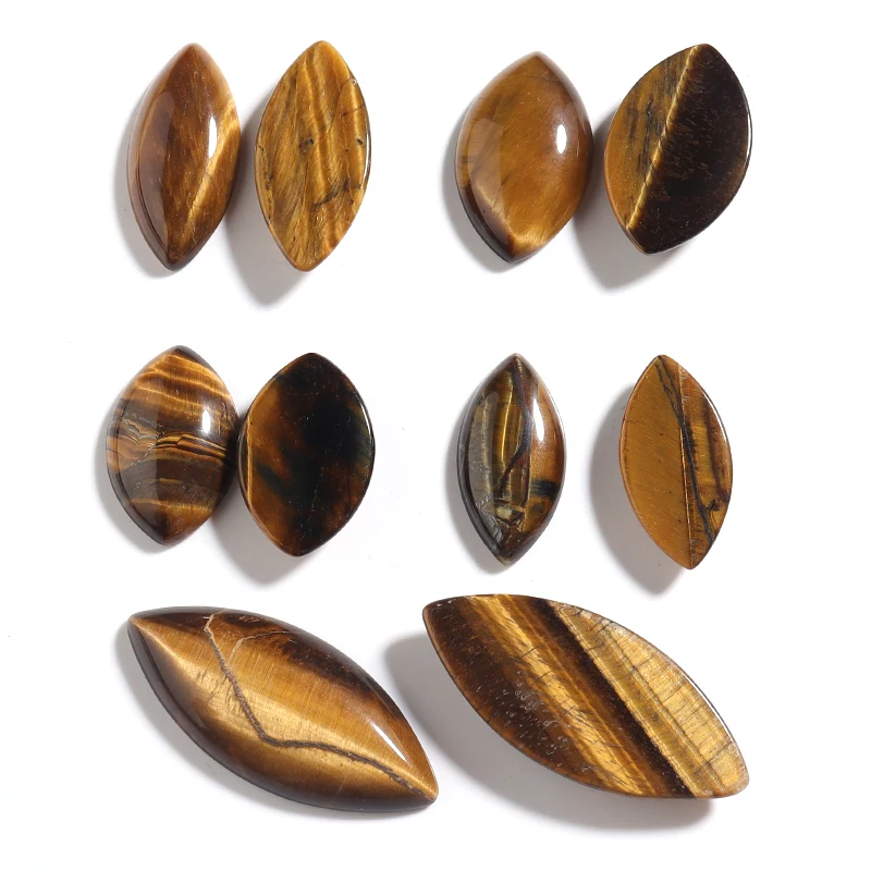 5/2pcs Natural Stone Tiger'eye Cabochon Spacers Oval Flatback For DIY Jewelry Making Pendant/Earrings  Accessories