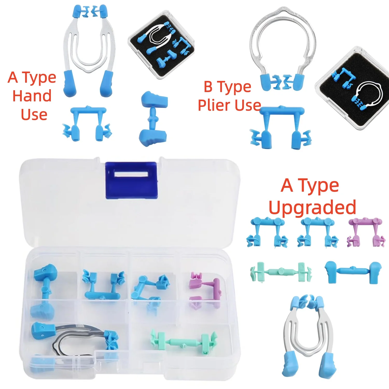 Dental Matrix Band Retainer Rings with Wedges, Metal Sectional Contoured Matrix Ring Spring Clip Retainer Clamp Dentist Tools