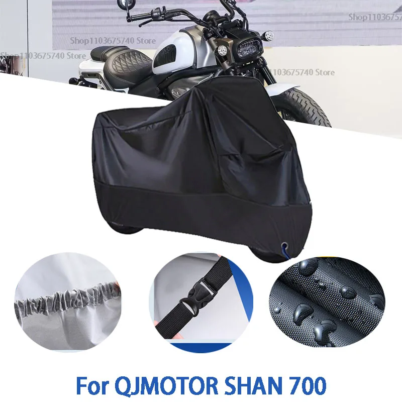 

Полный чехол для мотоцикла QJMOTOR SHAN 700, автомобильный уличный солнцезащитный чехол от пыли и ушей, утолщенный оксфордский чехол, аксессуары