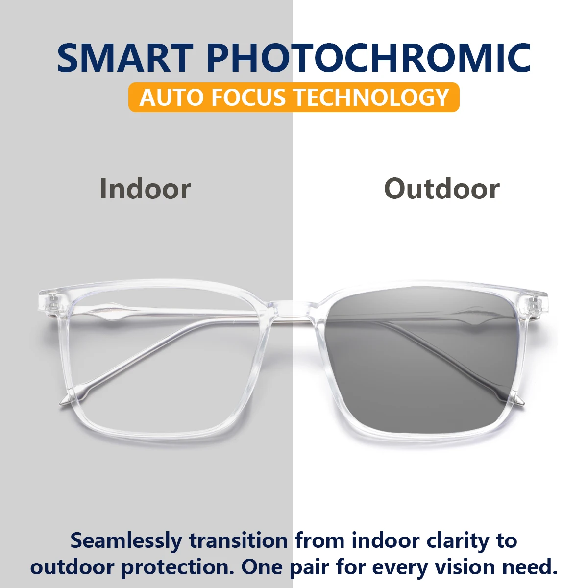 1 Pair of Men's Rectangular Full-Frame Photochromic Glasses, Stylish, Minimalist, and Sophisticated Fashion Glasses for Men, Suitable for Business Meetings, City Travel, Outdoor Walks, and Outings