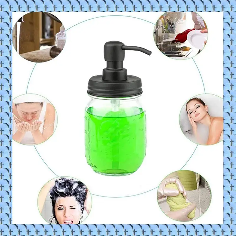 

NOCM Soap Dispenser Lids,Rust Proof Pump And Lid Replacement For Mason Jars Or Other DIY Lotion Soap Dispensers, 6 Pack