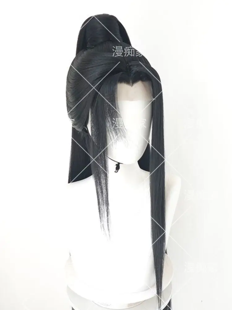 He Xuan Cosplay TGCF Long Black Customized Wig Tian Guan Ci Fu Heaven Official's Blessing Synthetic Hair HeadwearHalloween Props - view 4