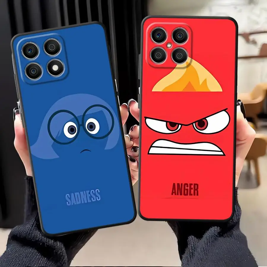 Disneys Inside Out Cute Case for Honor X9a X7 90 70 8X X8 X5b X6 Magic5Lite 200 400 Lite Black Soft Phone Cover