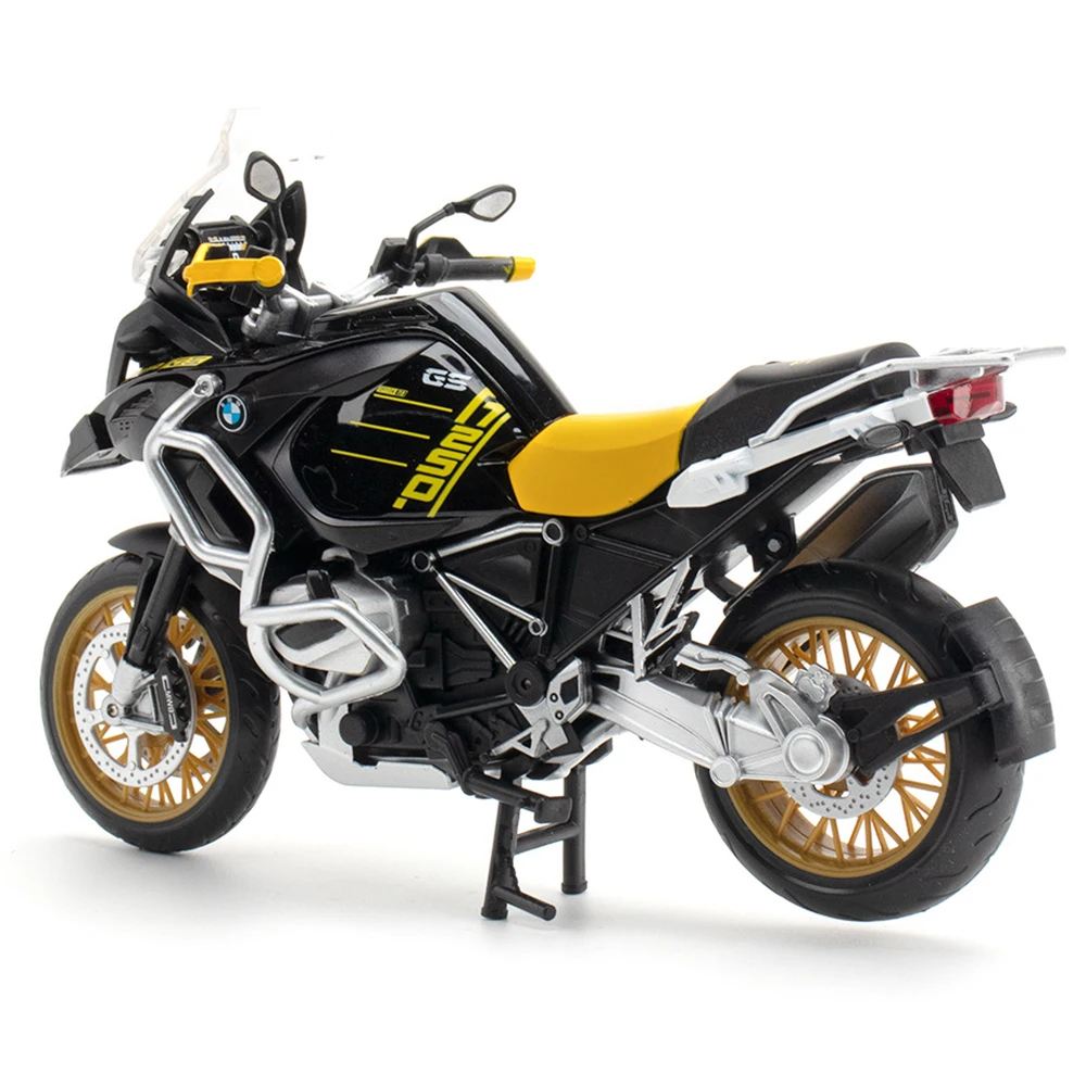1:12 R1250GS RRS1000 Alloy Motorcycle Model Diecast Toy Car Front Wheel Steering Rubber Tires Miniature Vehices for Kid Boy Gift