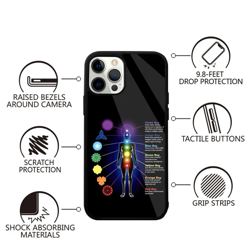 The Mandala Chakra Insist Yoga Phone Case For iPhone 15,14,13,12,11,Plus,Pro,Max Mini Magsafe Magnetic Wireless Charging - Image 2
