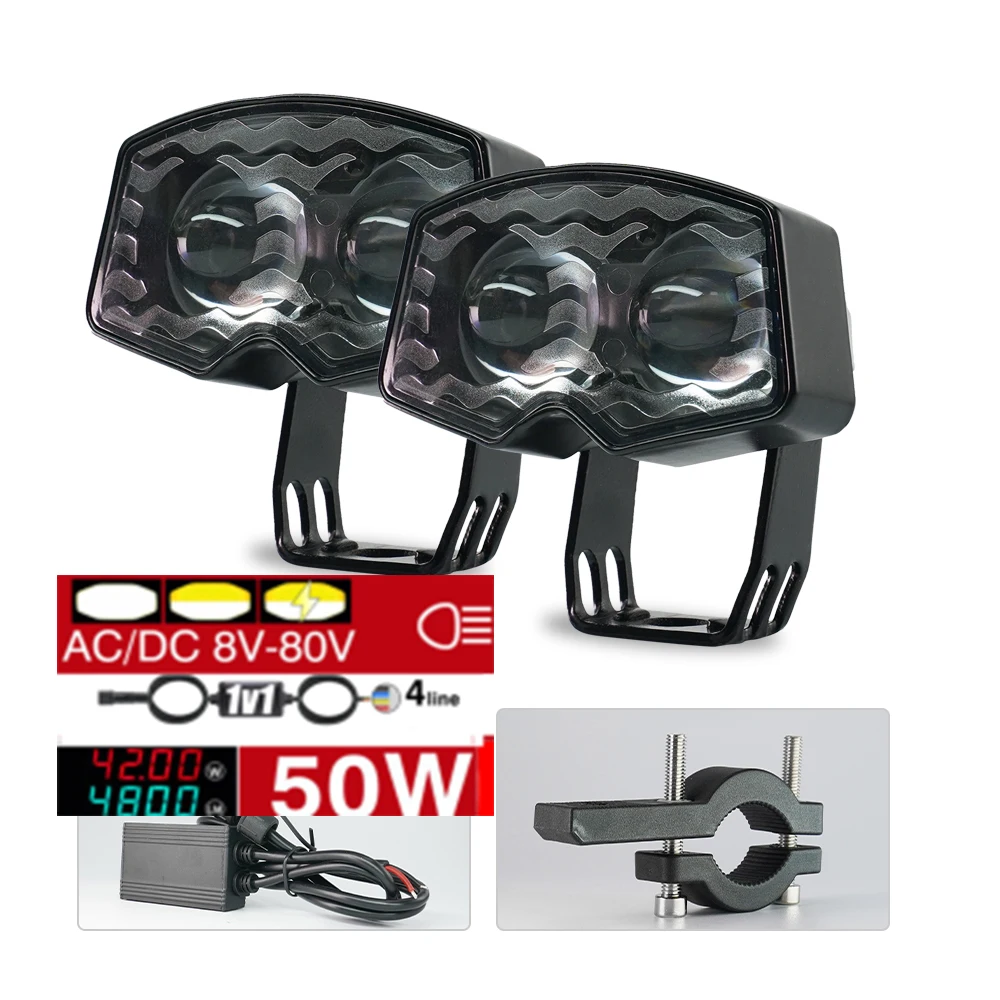 

Motorcycle LED Spotlight Headlight Fog Light Lamps 8V-80V 100W For BMW For Honda For YAMAHA Waterproof Motorcycle Signal Lamp