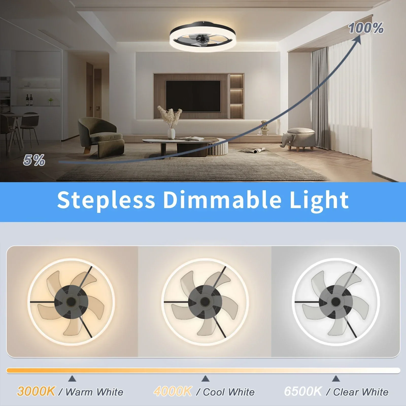 New Ceiling Fan Lamp Nordic Creative Ceiling Lamp Bedroom Dining Room Home Integrated Lighting Luxury Living Room Lamp