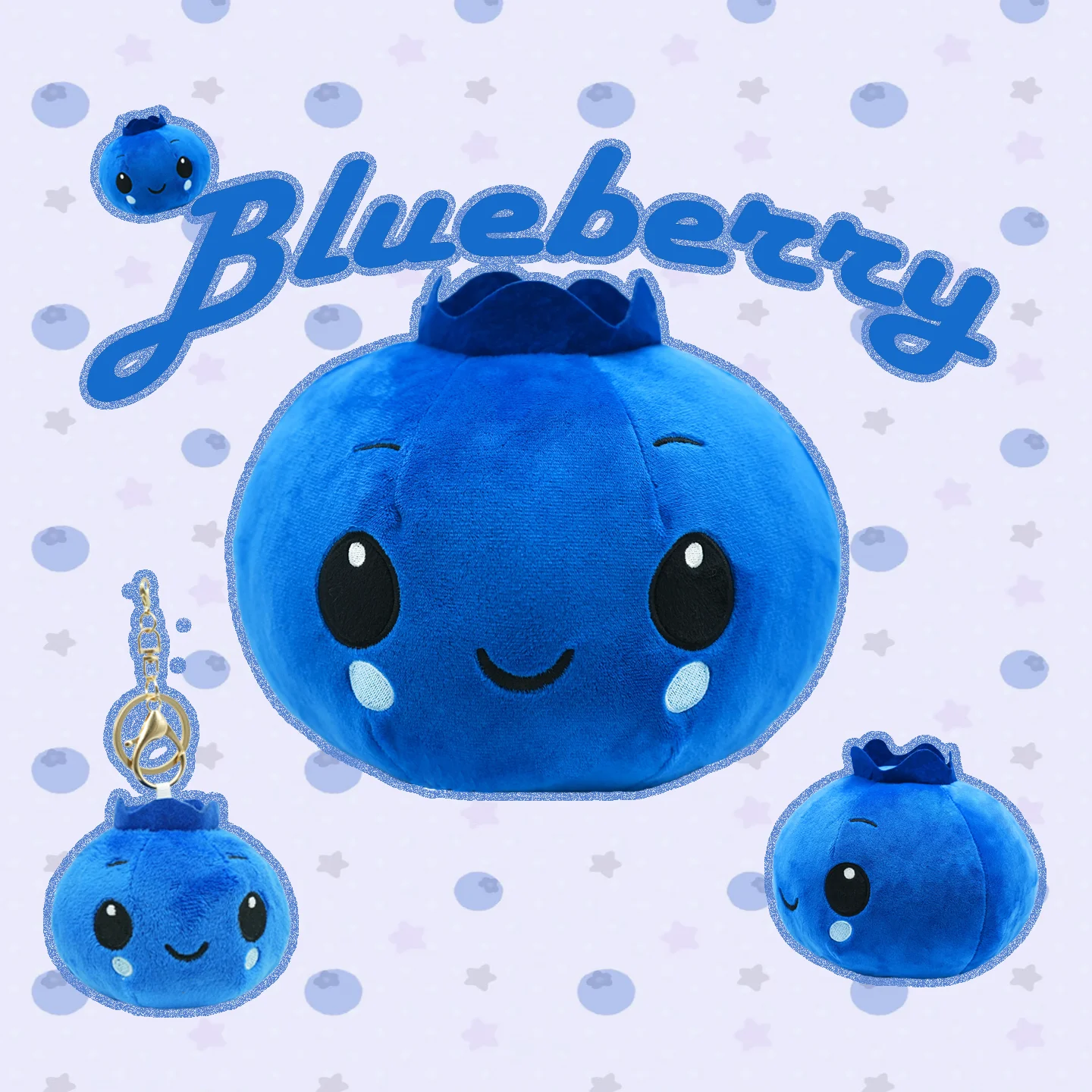 

New Blueberry Plush Toy Creative Simulation Fruit Blueberries Stuffed Doll Cute Cartoon Plushie Home Decoration Birthday Gifts