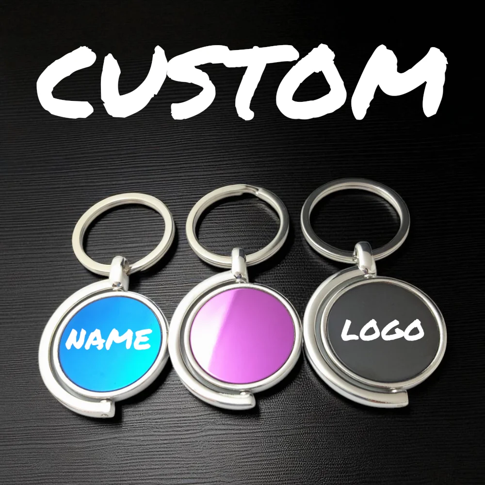

1pc Custom Keychain Personalized Circular Metal Tag Customized Key Ring Laser Engrave Accessories Gift Wholesale