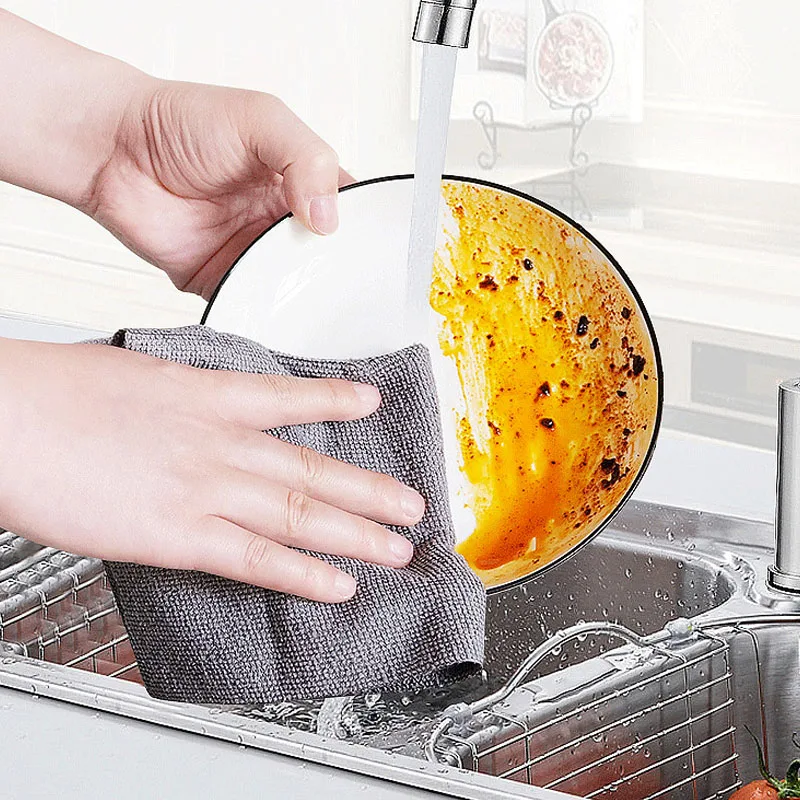 20pcs/Rolls Reusable Cleaning Wipe Household Kitchen Cloth Microfiber Towel Rolls Dish Rags Wash Paper Towel Replacement