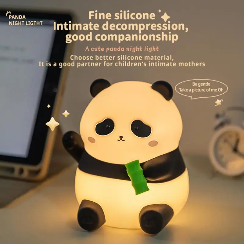 

Kids Panda Night Light Wireless LED Panda Lamp Touch Control Nightlights USB Rechargeable Bedside Lamp For Children Girls Boys