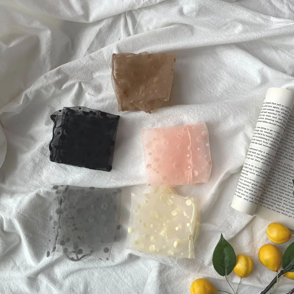 Calcetines finos de gasa para mujer, medias de tul con puntos, vestido, medias de nailon