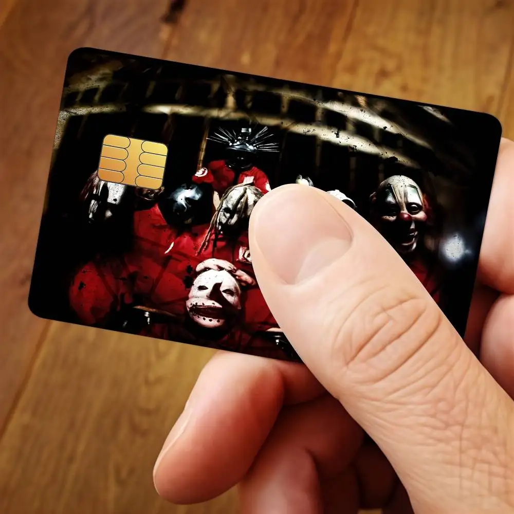 Band S-Slipknot-T Credit Card Public Transportation Cards Sticker Waterproof Card Face Decoration 4PCS