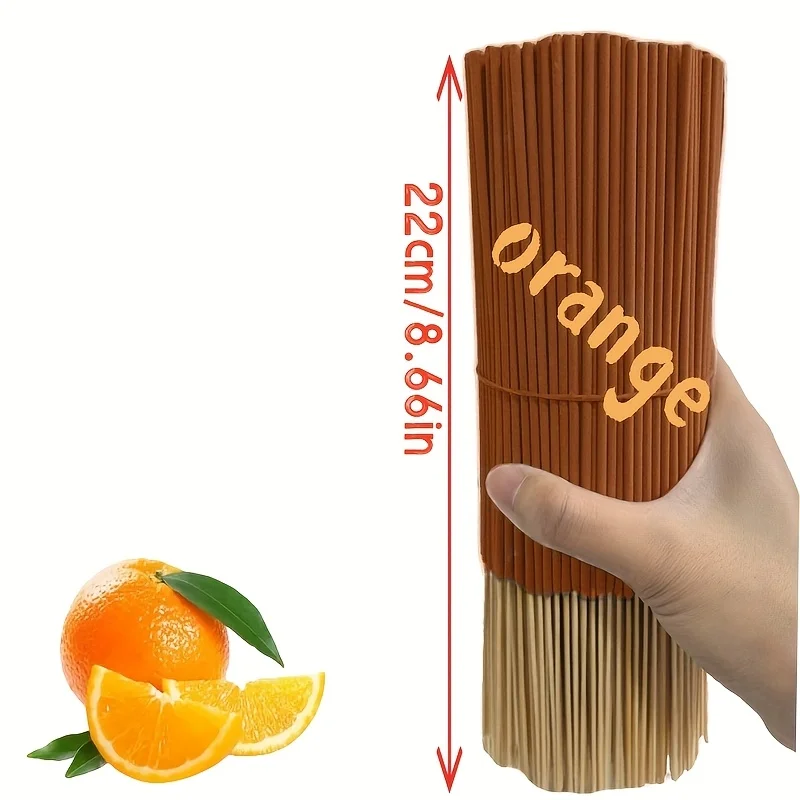 Hochwertige, natürliche Aromatherapie-Sticks mit Orangenaroma, erhältlich in Packungen mit 19/49/79/109/159 Stück, geeignet für die Luftreinigung im Haus, zur Förderung der Entspannung, für Yoga, Büro und Teestube – perfekt für Halloween, Weihnachten und andere Feiertage, Räucherstäbchen mit Orangenöl. – Detail 5
