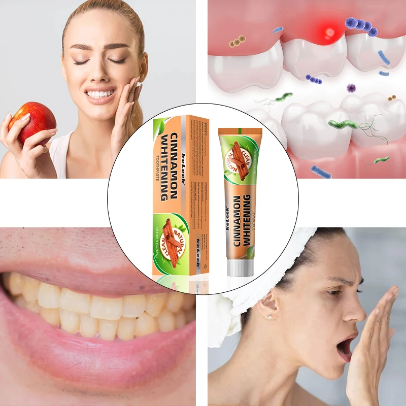 Keleek cinnamon mint flavor whitening toothpaste,  continuous fresh breath, Remove stains and yellows， oral care Protect gums