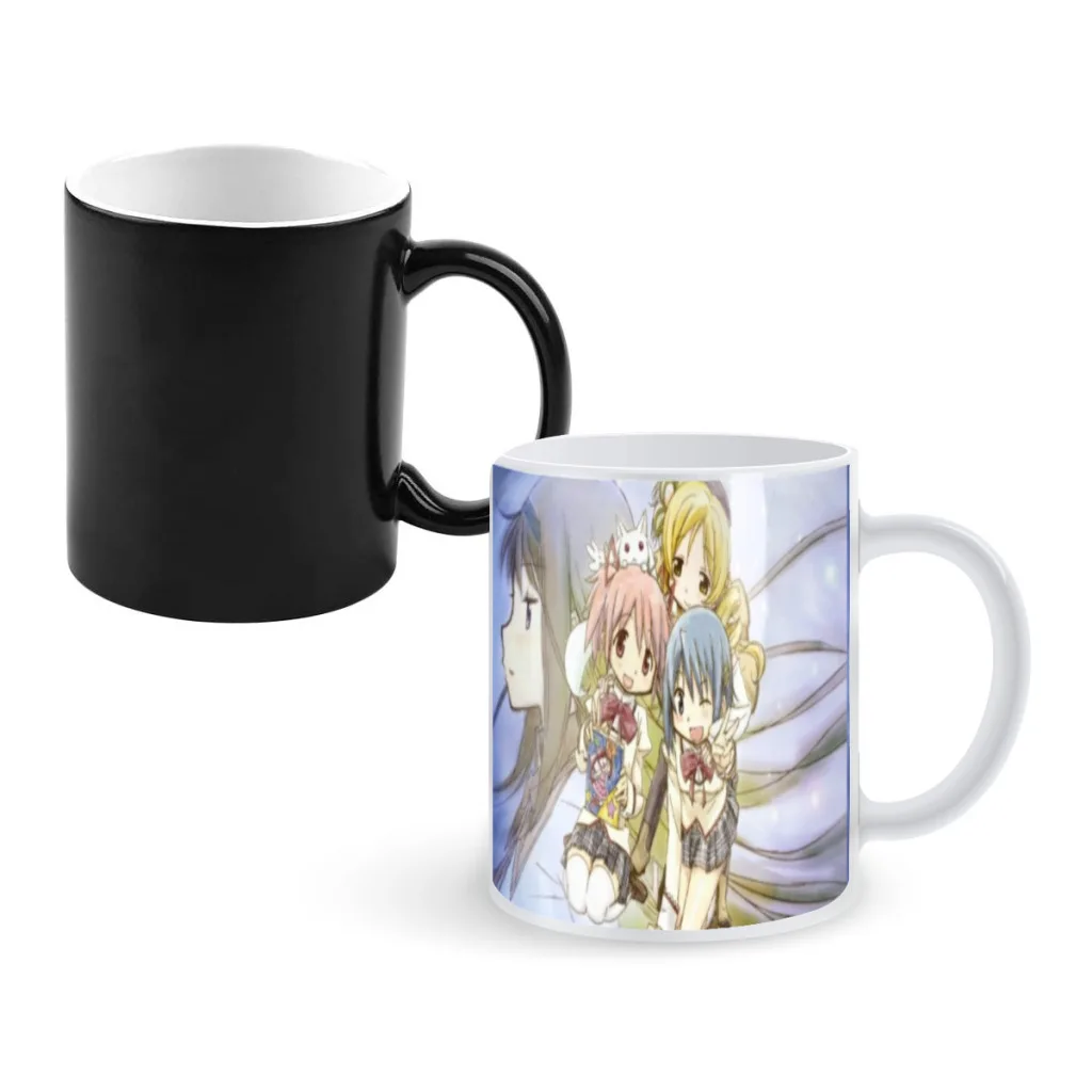 Puella Magi Madoka Magica Cartoon Manga Creative Change Ceramic Mug Heat Revealing Coffee Cup Breakfast Cup Mug Gift