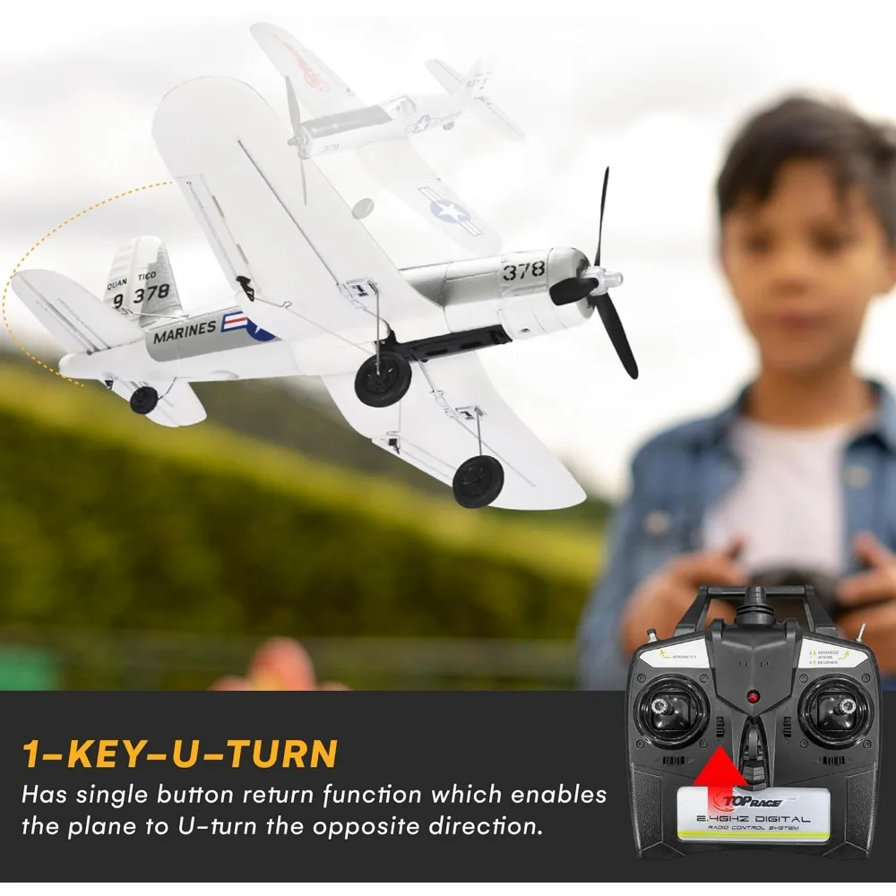 Advanced 4-Channel RC Airplane for Adults - Ready to Fly with Foam Construction