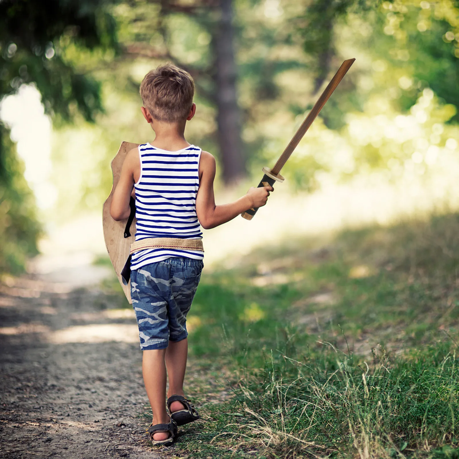 

Japanese Style Wood Sword Cosplay Prop Moderate Size Outdoor Interactive Practice Sword Held