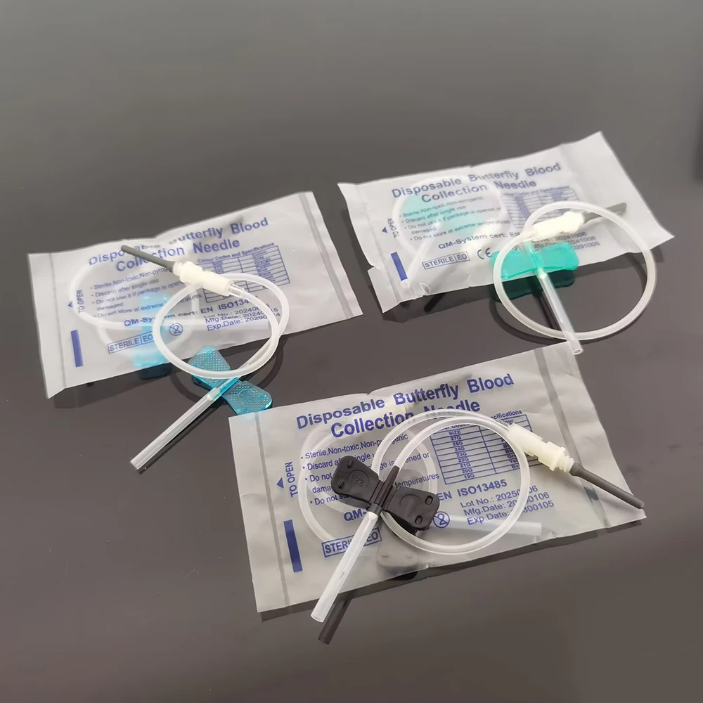 500Pcs Disposable Butterfly Blood Collection Needle Double Wing Type Blood Collection Needle Pet Care Room Cat Dogs Animal