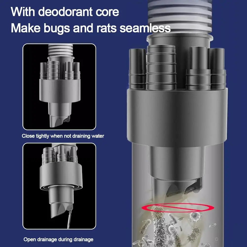 

Адаптер сливной трубы для раковины с защитой от запаха, уплотнительное кольцо 5 в 1, кухонная раковина, канализационная ветка, многофункциональное дренажное соединение водопроводной трубы