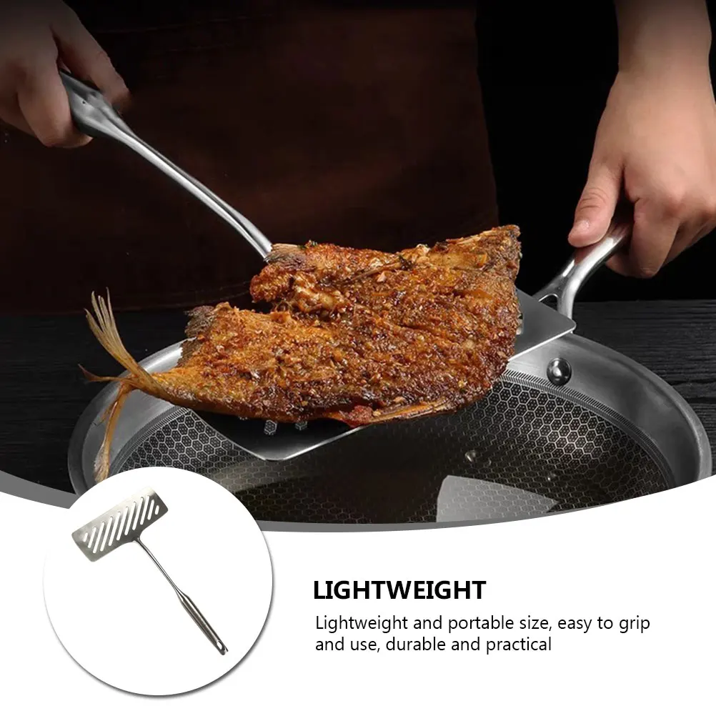 

Stainless Steel Fish Spatula Pancakes Frying Kitchen Metal Pizza Steak Bbq Spatulas Practical Lightweight Portable
