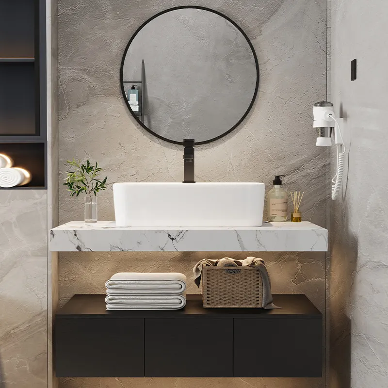 #Minimalist Light Luxury Toilet Washbasin Ceramic Integrated Small Apartment Bathroom Cabinet Bathroom Storage Cabinets Furnitur
