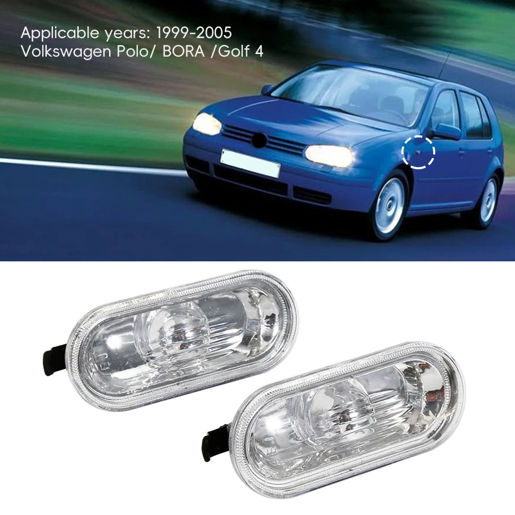 2pcs Car Side Marker Lights Auto Turn Signal Lamp Warning Lights Compatible for Volkswagen Golf 4 Mk4 Bora Vento Seat Jetta A4