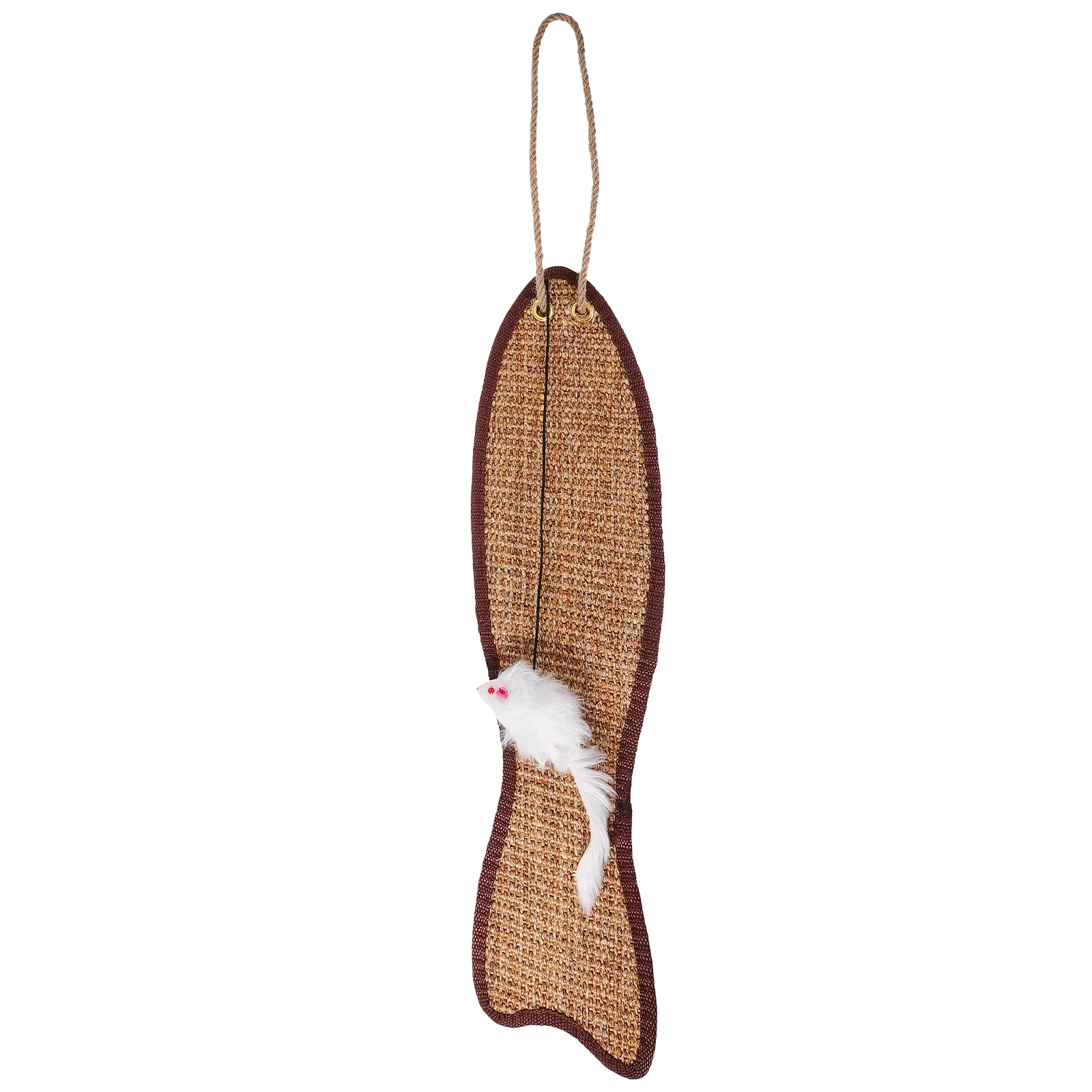 

Fish-Shaped Sisal Mat Cat Hanging Pad Claw Scratching Pet Plaything Kitten Training Graining