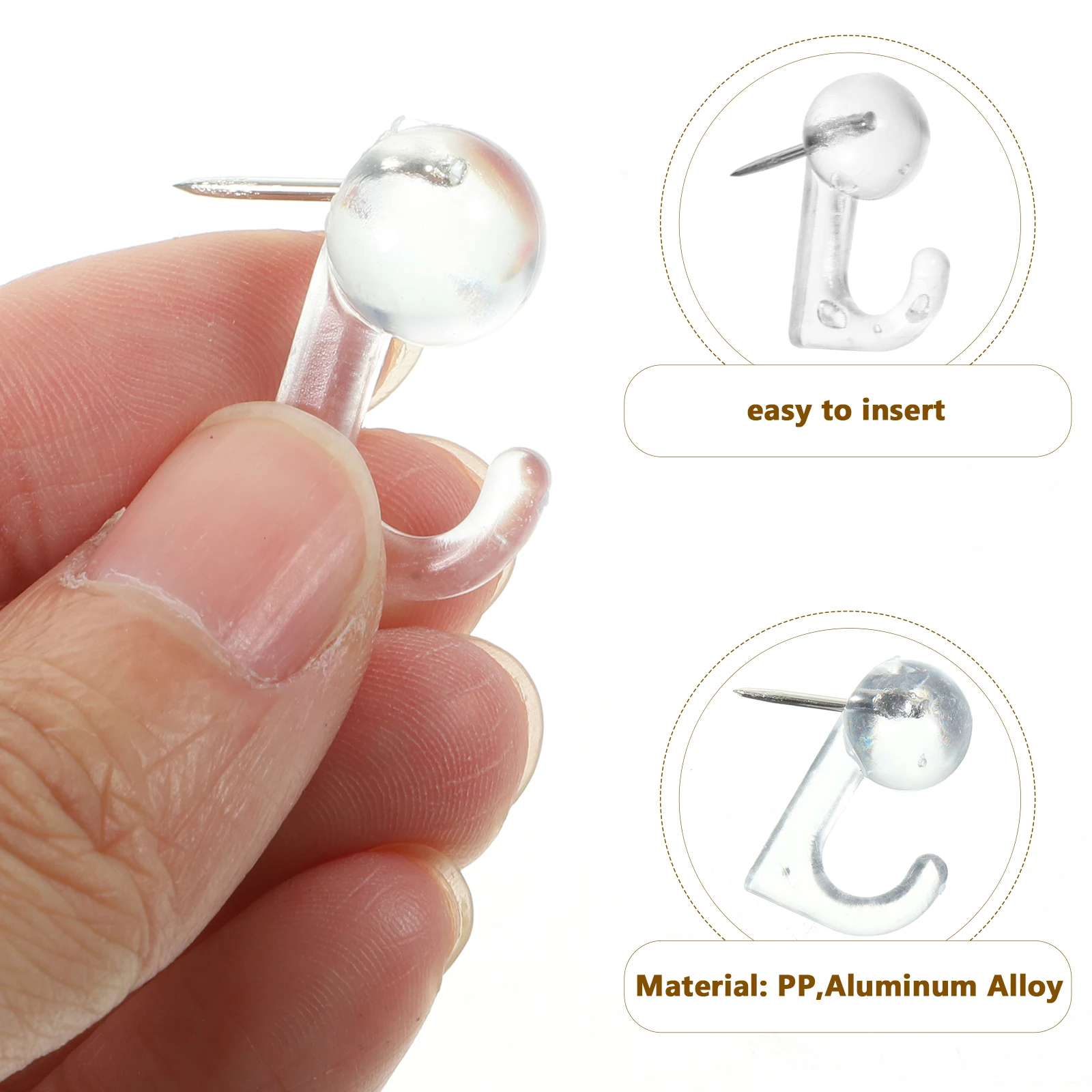 

2 Boxes Multi-Function Push Pins with Hooks for Bulletin Boards Maps and Craft Projects Reusable Thumb Tacks for Office Home