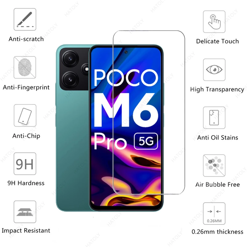 

For Xiaomi Poco M6 Pro Glass Protective Transparent Screen Glass For Xiaomi Poco M6 Pro Camera Lens Glass For Xiaomi Poco M6 Pro