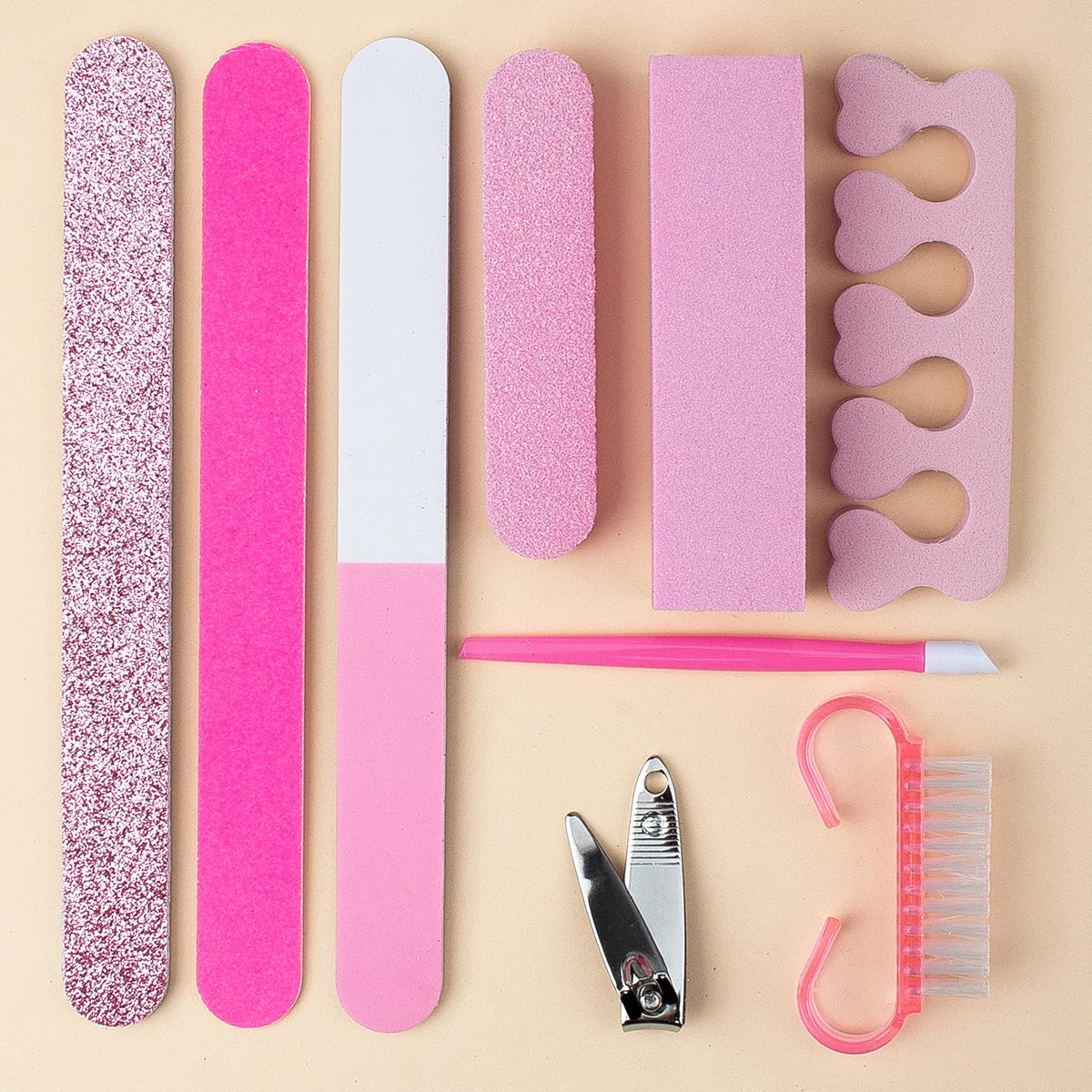 9 Pcs Nail File Set, Manicure Buffer & Sanding Sponge, Double-Sided Polishing Tools for Natural & Acrylic Nails