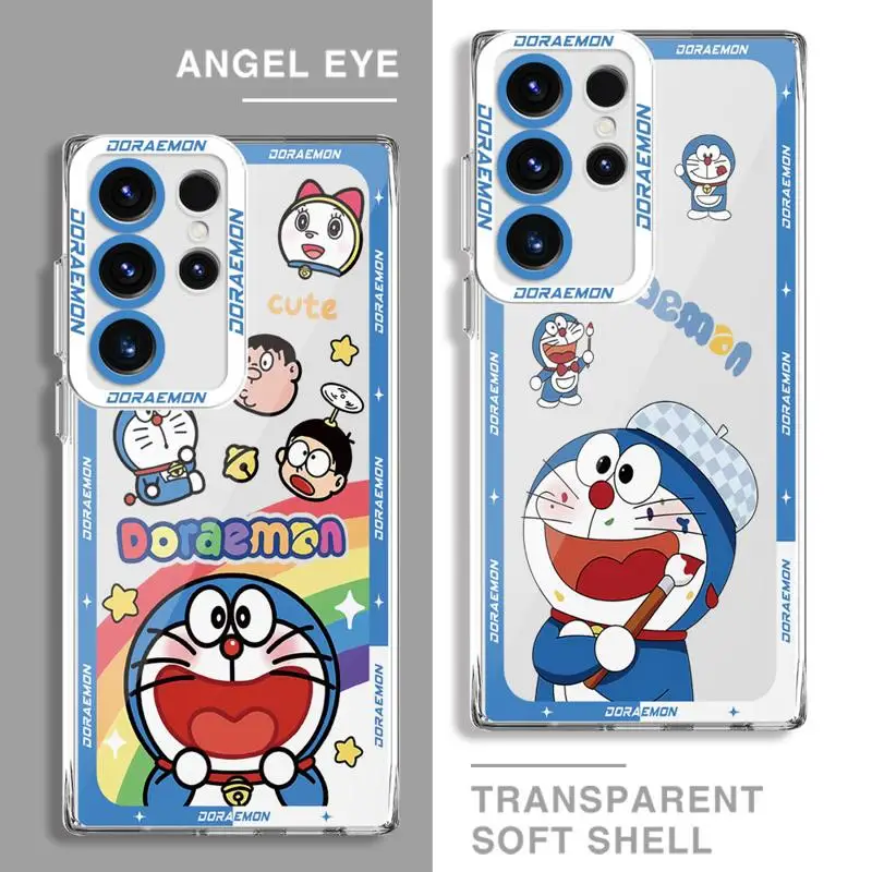 Cartoon Cute D-Doraemon Phone Case for Samsung Galaxy S24 Ultra S21 S23 FE S22 Plus S20 FE Clear Silicone Back Cover