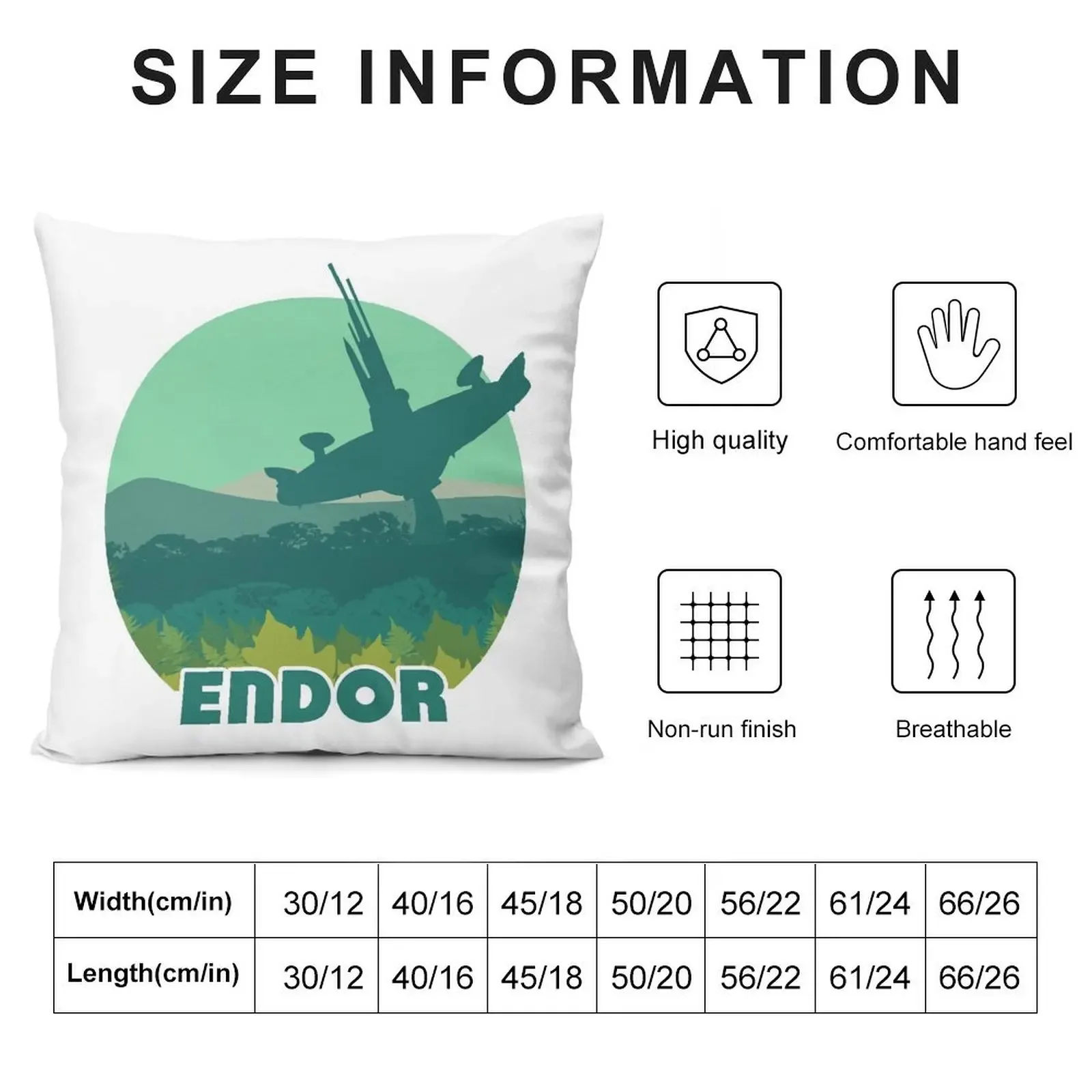 Endor Retro Travel Poster Throw Pillow Throw Pillow pillow pillowcase Decorative Cushions Cusions Cover