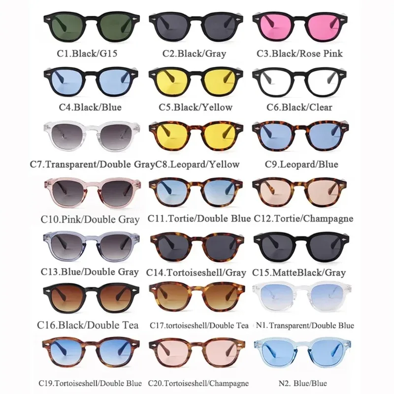Fashion Transparent Blue Round Sunglasses Women Men Retro Rivet Shades Small Square Sun Glasses UV400 Eyewear view 6