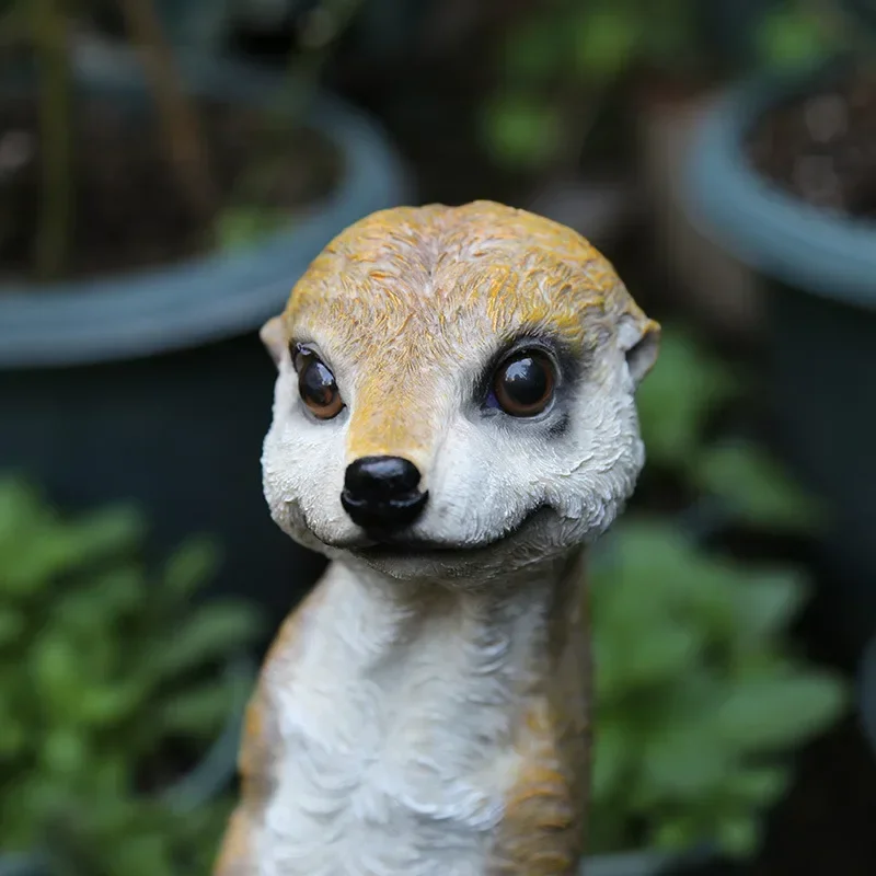 Simulation Animal Outdoor Patio Garden Crafts Decoration Meerkat Cartoon Modern Home Gift