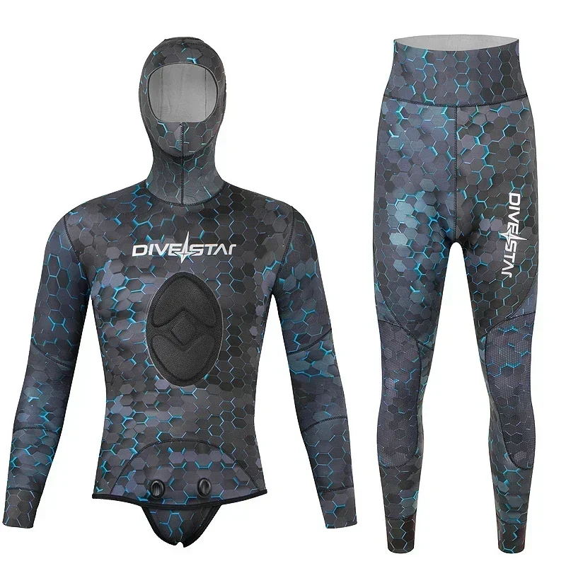 التيتانيوم المغلفة بذلة 3 مللي متر/5 مللي متر النيوبرين Spearfishing الصيد بدلة غطس الدفء الحر الغوص قطعتين مجموعة