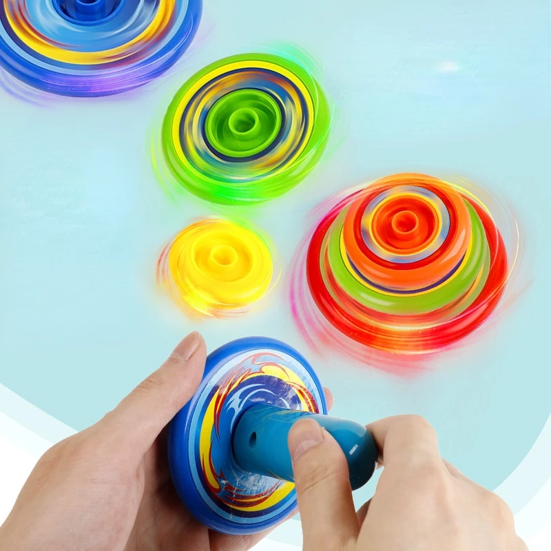 Rotary Gyro Supper Spinning Shooter Game Long Lasting Spinning Top Luminous Superimposed Gyro Color Flash Gyro Battle Plate Toy